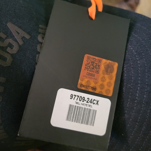 NWT HARLEY DAVIDSON TWILL HAT, PETROL, AUTHENTIC, ONE SIZE, UNISEX - Picture 5 of 5